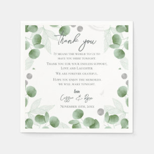 Trendy Eukalyptus Blätter Wedding Vielen Dank für  Serviette