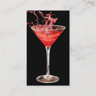 Trendy Events Barkeeper Edgy Red Splash Visitenkarte