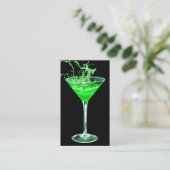 Trendy Events Barkeeper Neon Green Splash Visitenkarte (Stehend Vorderseite)