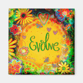 Trendy Evolve Hübsche florale Moderne Inspiritivit Magnet (Vorne)