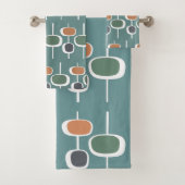 Trendy ewig Moderne Mitte des Jahrhunderts Blaues Badhandtuch Set (Insitu)