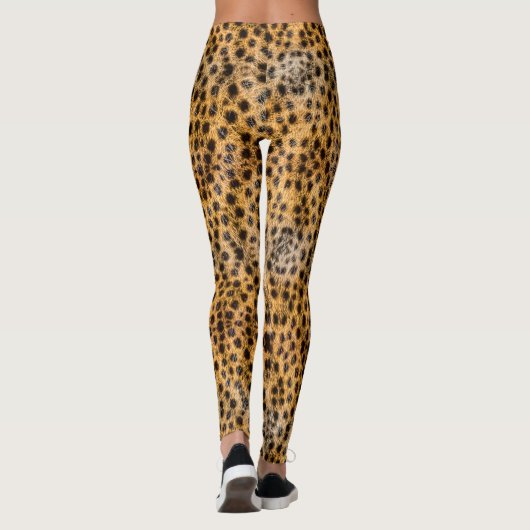 Trendy Exotic Cheetah Fur Muster Animal Print Leggings (Rückseite)