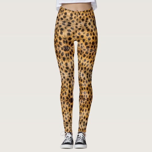 Trendy Exotic Cheetah Fur Muster Animal Print Leggings (Vorderseite)