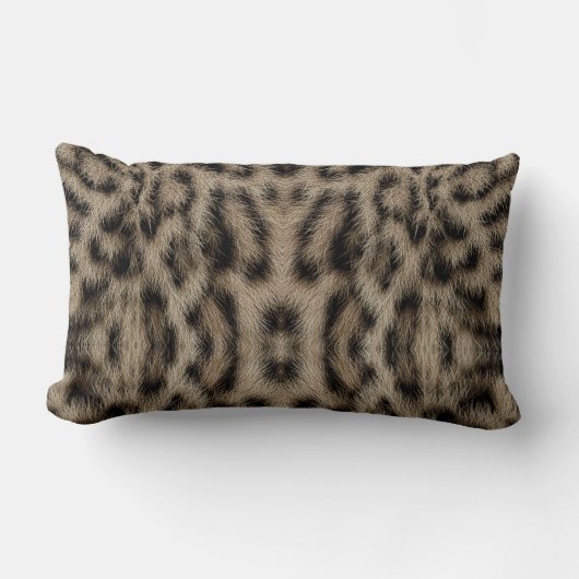 Trendy Exotic Snow Leopard Muster Tierdruck Lendenkissen (Vorderseite)
