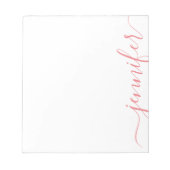 Trendy Extravaganter Skriptname, Personalisiert ro Notizblock (Vorderseite)