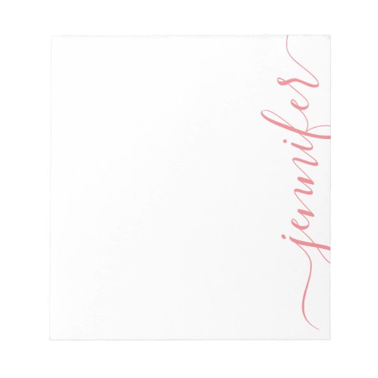 Trendy Extravaganter Skriptname, Personalisiert ro Notizblock (Vorderseite)