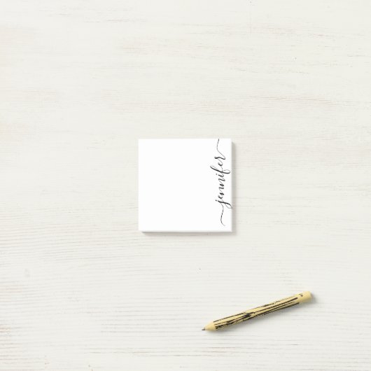 Trendy Extravaganter Skriptname, Personalisiert Sc Post-it Klebezettel (Auf Schreibtisch)