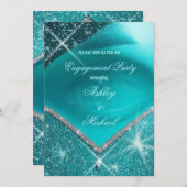 Trendy EyE Türkisgrün raffiniert Luxus Einladung (Vorne/Hinten)