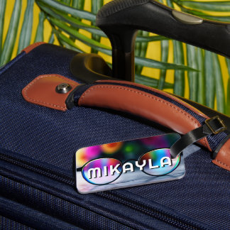 Trendy Eyeglasses und Blume Gepäckanhänger