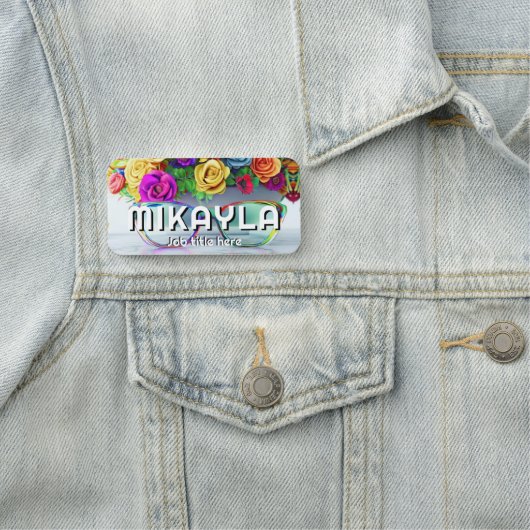 Trendy Eyeglasses und Blume Namensschild (Beispiel)