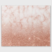 Trendy Fading Ombre Glitzer Rose Gold Marbor Geschenkpapier (Flach)