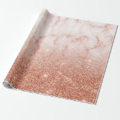 Trendy Fading Ombre Glitzer Rose Gold Marbor Geschenkpapier (Ungerollt)