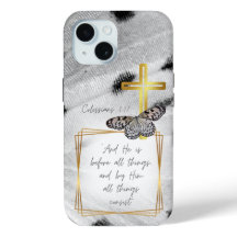 Trendy Faith Black White Butterfly Gold Cross