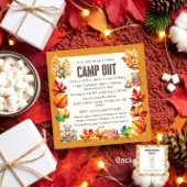 Trendy Fall Camp Out Geburtstagsparty Einladung