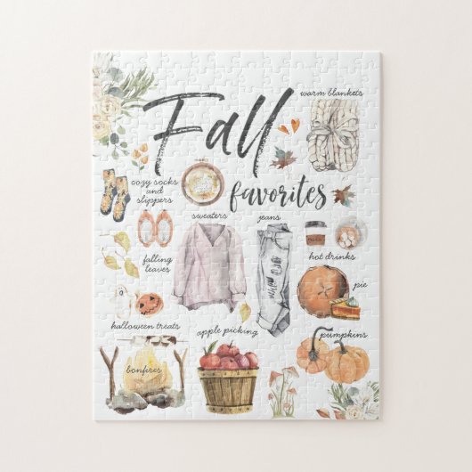 Trendy Fall Favoriten| Aquarellbilder Puzzle (Vertikal)