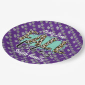 Trendy Fall Lila Tiger Pappteller (Schrägansicht)