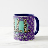 Trendy Fall Lila Tiger Tasse (VorderseiteRechts)