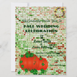 Trendy Fall Orange Pumpkin Wedding Einladung