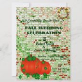 Trendy Fall Orange Pumpkin Wedding Einladung (Vorderseite)