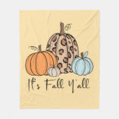 Trendy Fall Pumpkin | Zitat "It's Fall Y'all" Fleecedecke (Vorderseite)
