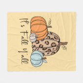 Trendy Fall Pumpkin | Zitat "It's Fall Y'all" Fleecedecke (Vorderseite (Horizontal))
