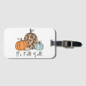 Trendy Fall Pumpkin | Zitat "It's Fall Y'all" Gepäckanhänger (Vorderseite (Horizontal))