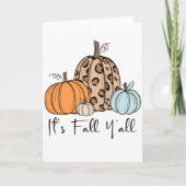 Trendy Fall Pumpkin | Zitat "It's Fall Y'all" Karte (Vorderseite)