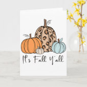 Trendy Fall Pumpkin | Zitat "It's Fall Y'all" Karte (Gelbe Blume)