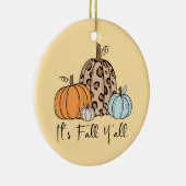 Trendy Fall Pumpkin | Zitat "It's Fall Y'all" Keramik Ornament (Rechts)