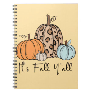 Trendy Fall Pumpkin Zitat "It's Fall Y'all" Notizblock