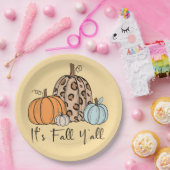Trendy Fall Pumpkin | Zitat "It's Fall Y'all" Pappteller (Party)