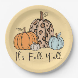 Trendy Fall Pumpkin | Zitat "It's Fall Y'all" Pappteller
