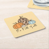 Trendy Fall Pumpkin | Zitat "It's Fall Y'all" Rechteckiger Pappuntersetzer (angewinkelt)