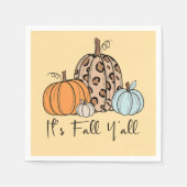 Trendy Fall Pumpkin | Zitat "It's Fall Y'all" Serviette (Vorderseite)