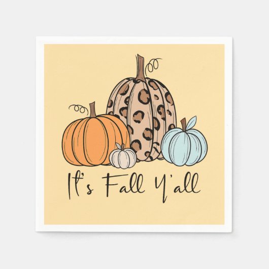 Trendy Fall Pumpkin | Zitat "It's Fall Y'all" Serviette (Vorderseite)