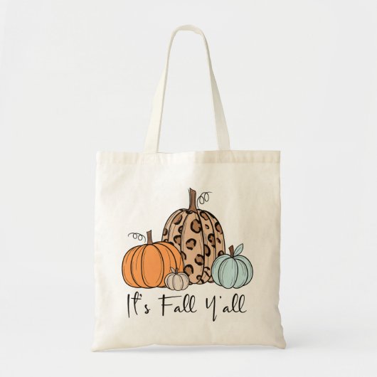 Trendy Fall Pumpkin | Zitat "It's Fall Y'all" Tragetasche (Vorne)