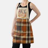 Trendy Fall Vibes Burnt Orange Kariert Print Herbs Schürze (InSitu)