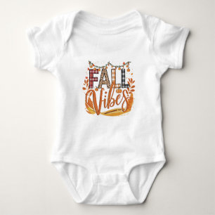 Trendy Fall Vibes Kariert und Leopard Print Herbst Baby Strampler