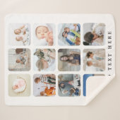 Trendy Family Foto Collage Grid Keepake Geschenk Sherpadecke (Vorderseite (Horizontal))