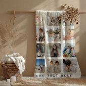 Trendy Family Foto Collage Grid Keepake Geschenk Sherpadecke