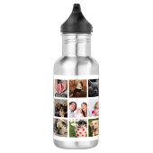 Trendy Family Foto Collage & Monogram Edelstahlflasche (Rechts)