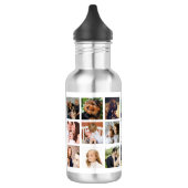 Trendy Family Foto Collage & Monogram Edelstahlflasche (Links)