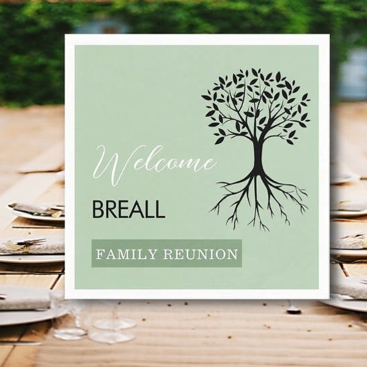 Trendy Family tree Family Wiedersehen Serviette