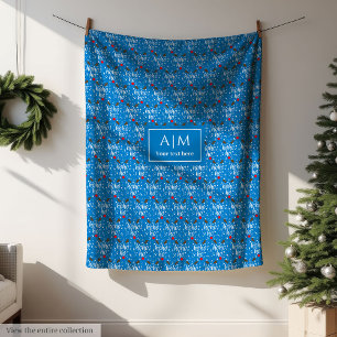 Trendy Farben Weihnachtsschrift himmlisch heftig D Fleecedecke