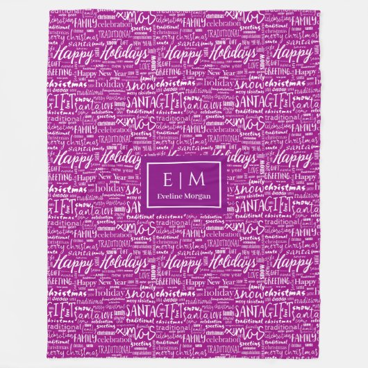 Trendy Farben Weihnachtsschrift himmlisch heftig D Fleecedecke (Vorderseite)