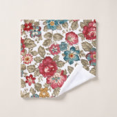 Trendy farbenfroh-brauner Hintergrund Badhandtuch Set (Waschlappen)