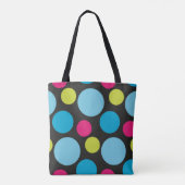 Trendy farbenfrohe Punkte Modernes Muster Pink Blu Tasche (Rückseite)