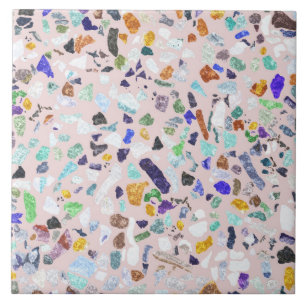 Trendy Farbige Shiny Stones Terrazzo Rosa Design Fliese