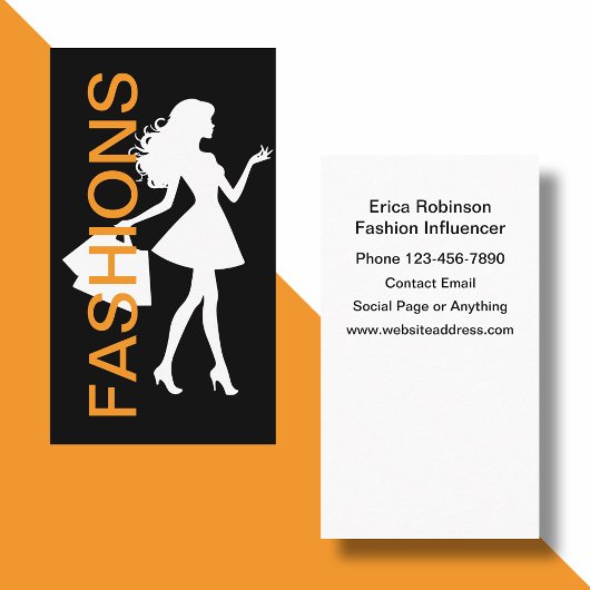 Trendy Fashion Influencer Business Cards Visitenkarte