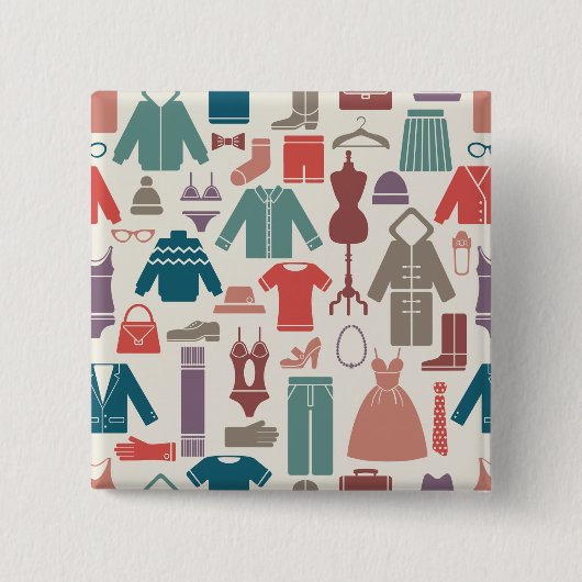 Trendy Fashion Pattern Stilvolle Kleidung Grafik Button (Vorderseite)